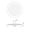 Round shower head, Prosan ABS Ø250 mm, 4-15 mm