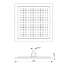 3006-00-teh Pršna glava kvadratna, Prosan SS 300x300 mm, 4 mm