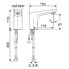 Schell Modus Trend-E Sensor Tap for Sink, 6V Battery, Cold or Pre-mixed Water, 021680699