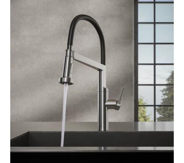 Kitchen tap with pull-out spray, floor-standing, KWC BISTRO E