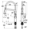 Kitchen tap with pull-out spray, floor-standing, KWC BISTRO E