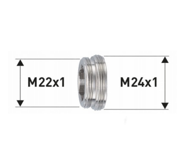 50 0503 94-TEH Redukcija/adapter krom, M22x1 X M24x1, Neoperl