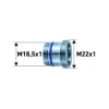 50 5052 94-TEH Reduktion/Adapter Chrom, Cache TJ / M18,5x1 auf M22x1