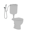 6058-00-primer Shattaf set za wc, bide in umivalnik z dodatnim servisnim ventilom